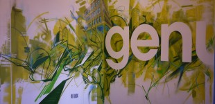 Collaborative mural done with Josh Falk, Steve Holding and Kenji Nakayama for a design firms lobby in Boston.