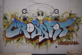 Mural done with Josh Falk for CrossFit gym in Hingham.